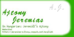 ajtony jeremias business card